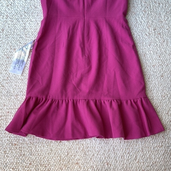 Dress the Population Mira Ruffle Hem Hibiscus Pink Dress Medium - Picture 10 of 13
